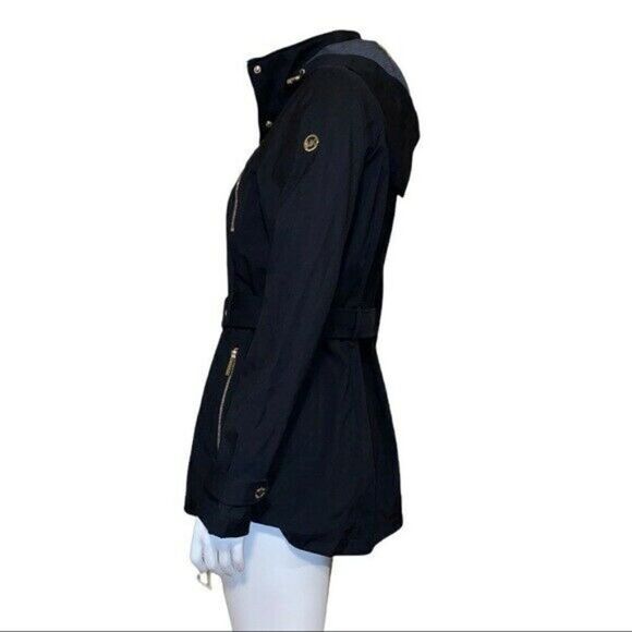 MICHAEL Michael Kors Black Hooded Raincoat Women's Size Small NWT - Picture 3 of 9